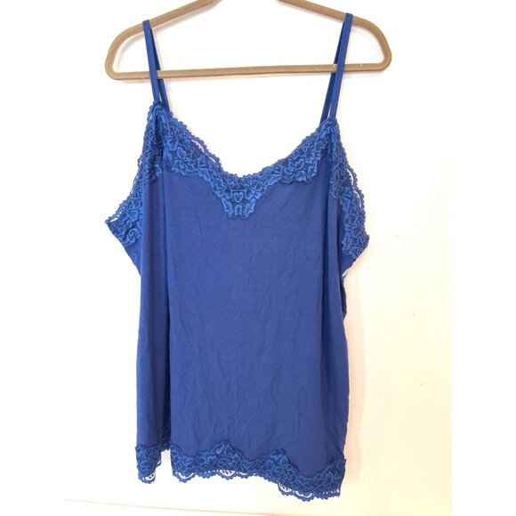 Lane Bryant 22/24 Dark Blue Lace trim Cami NWT Tank top - Picture 1 of 7